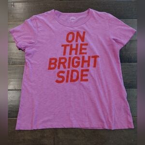 J.CREW Women's short-sleeve Pink On The Bright Side Graphic T-shirt Tee - M
